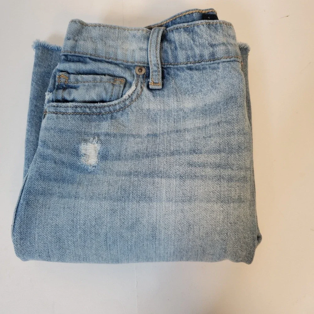 Lucky Brand Denim Jean Womens High Pencil Skirt Size 2/ 26 Light Wash Raw Hem